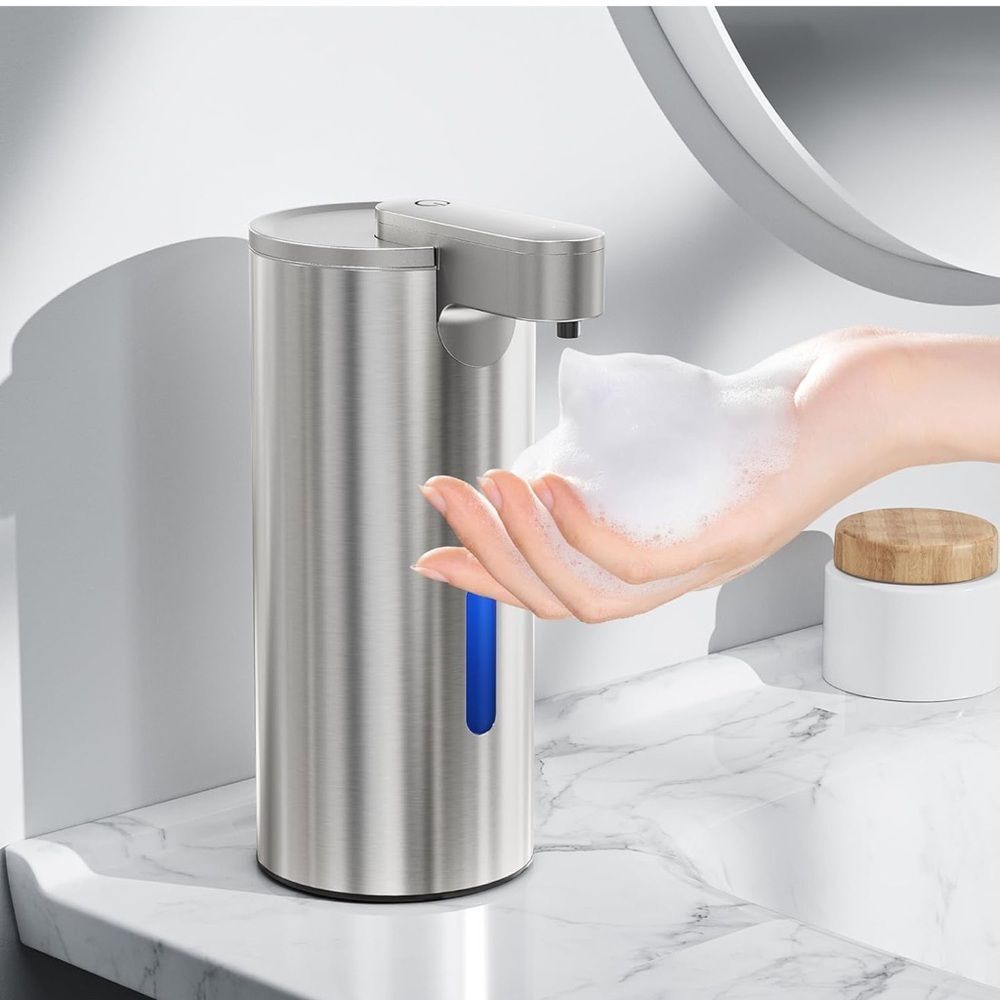 Fantictas Automatic Foaming Soap Dispenser Touchless, Stainless Steel 11.5 oz